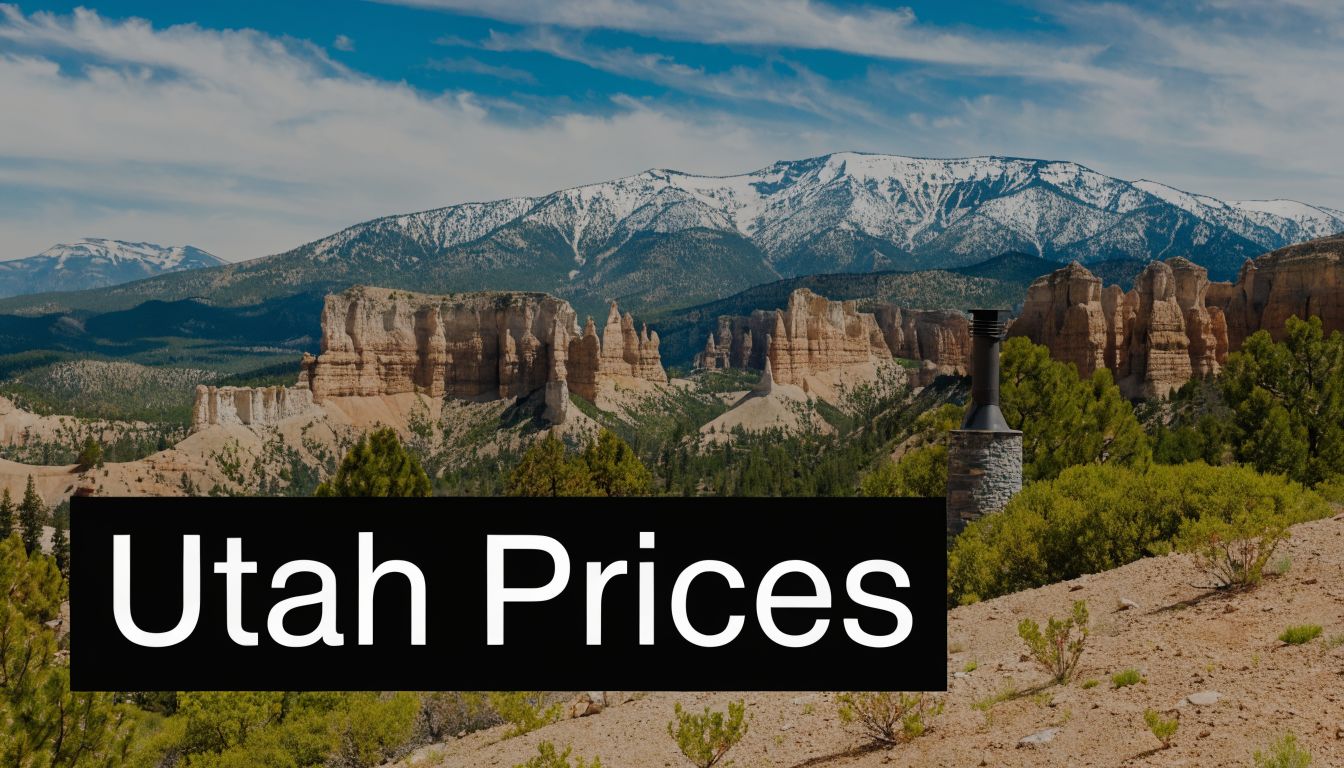 A scenic view of Bryce Canyon National Park in Utah featuring a stone chimney cap structure.
